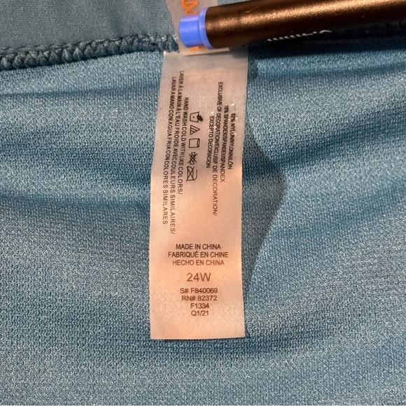 Raisins Curve Plus Costa Ruched High Waist Swim Skirt‎ Blue size 24W - Picture 8 of 10